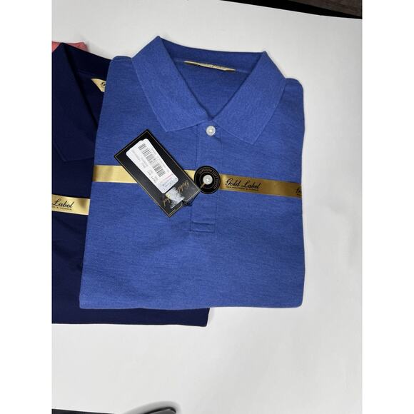 Roundtree Yorke Pima Cotton Size XL Men’s Polo Lot 3 Shirt Red Navy Pink New NWT - Picture 6 of 8